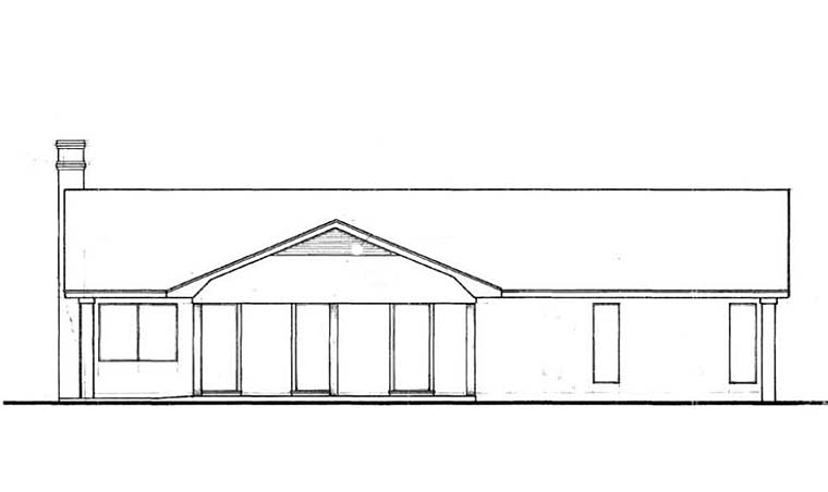 Ranch Traditional Rear Elevation of Plan 76930