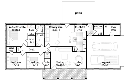 House Plan 76932 First Level Plan