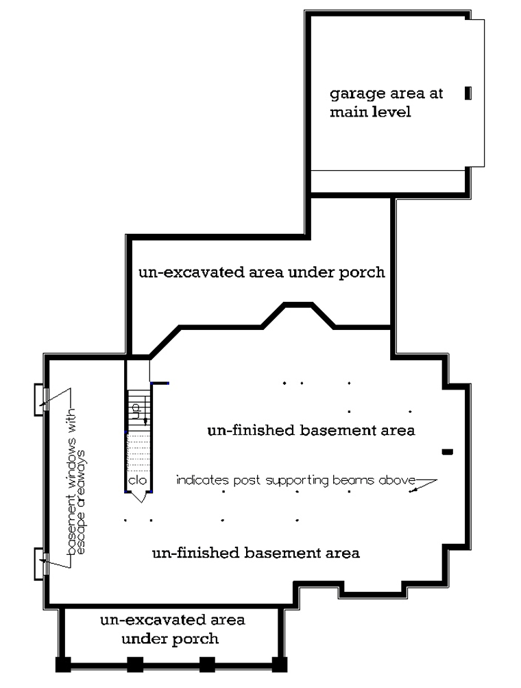 Craftsman Lower Level of Plan 76935