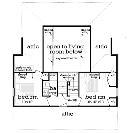 House Plan 76936 Second Level Plan