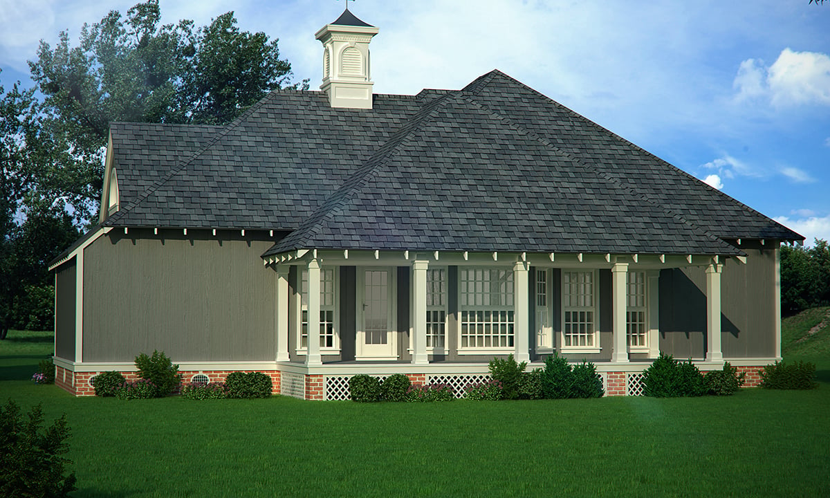 Cottage Traditional Rear Elevation of Plan 76939