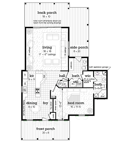 House Plan 76942 First Level Plan