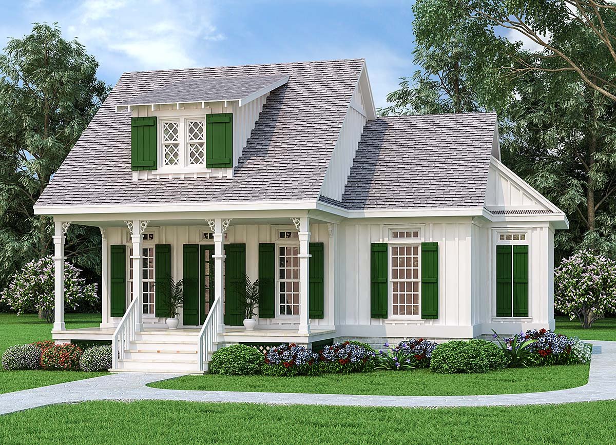 Cottage Plan with 1062 Sq. Ft., 1 Bedrooms, 2 Bathrooms Elevation