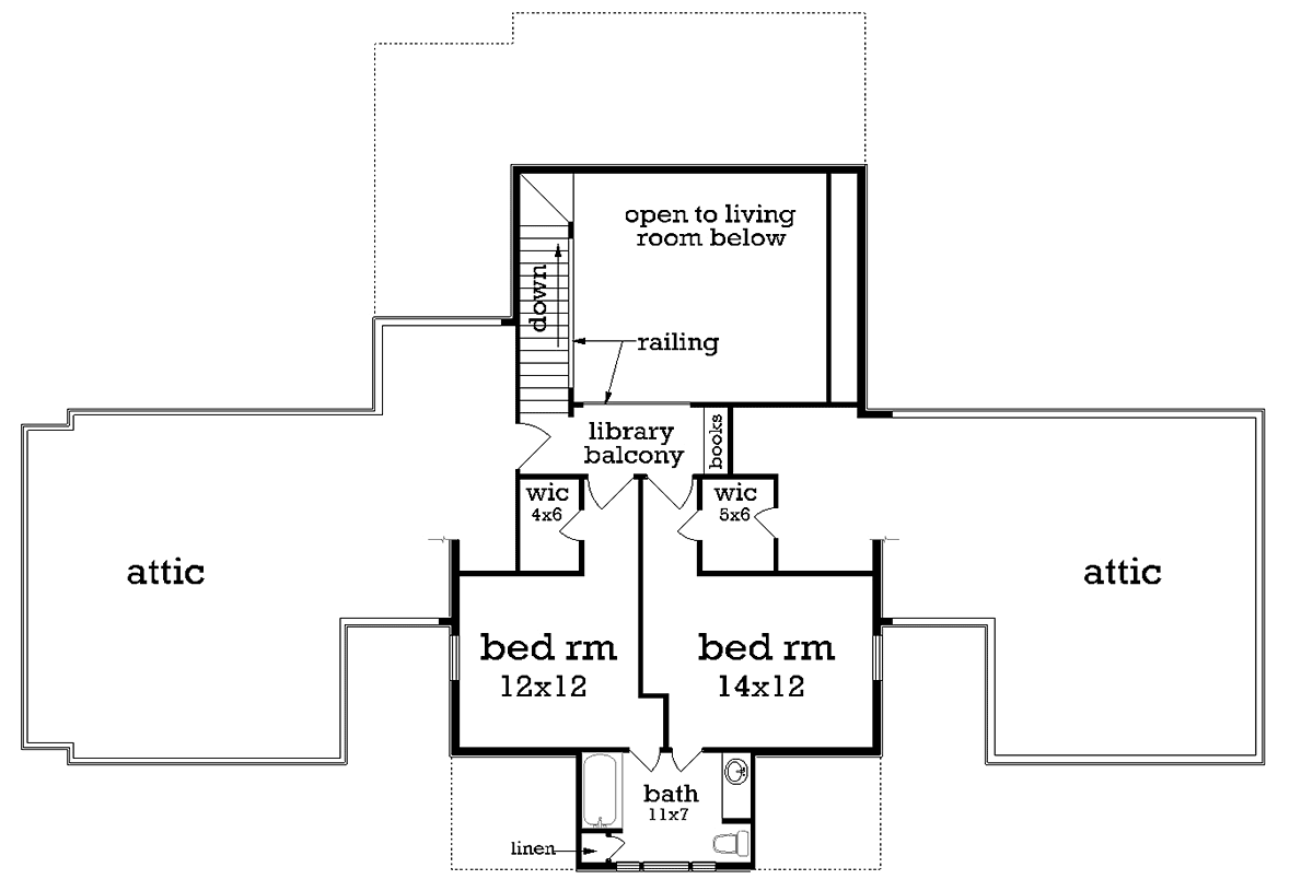 Farmhouse Traditional Level Two of Plan 76945