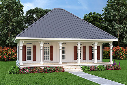 Acadian Cottage Elevation of Plan 76946