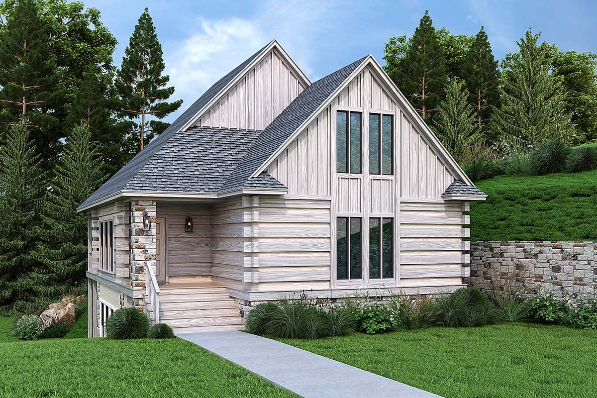 Cottage, Log Plan with 1550 Sq. Ft., 3 Bedrooms, 3 Bathrooms Elevation