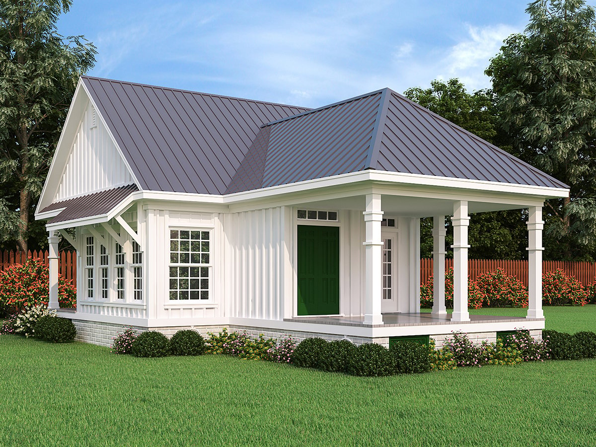 Colonial Cottage Country Rear Elevation of Plan 76949
