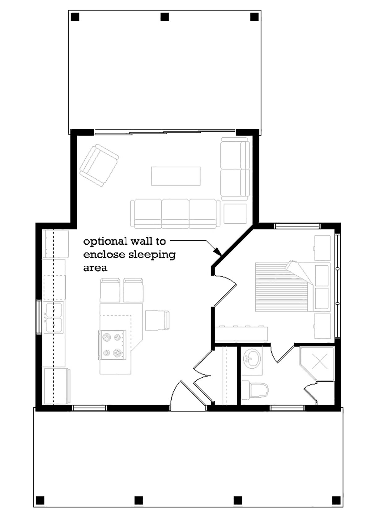 Colonial Cottage Country Alternate Level One of Plan 76952