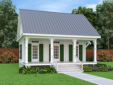Colonial Cottage Country Elevation of Plan 76952