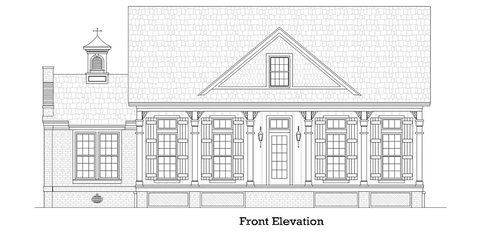 Colonial, Cottage, Country, Southern Plan with 1236 Sq. Ft., 3 Bedrooms, 2 Bathrooms Picture 4