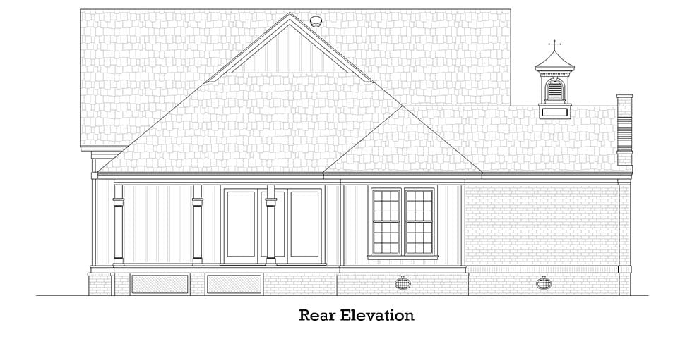 Colonial, Cottage, Country, Southern Plan with 1236 Sq. Ft., 3 Bedrooms, 2 Bathrooms Picture 5
