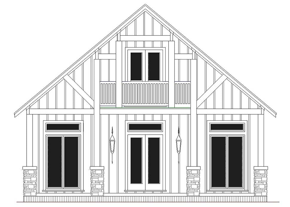 Cabin, Cottage Plan with 1330 Sq. Ft., 3 Bedrooms, 3 Bathrooms Picture 4