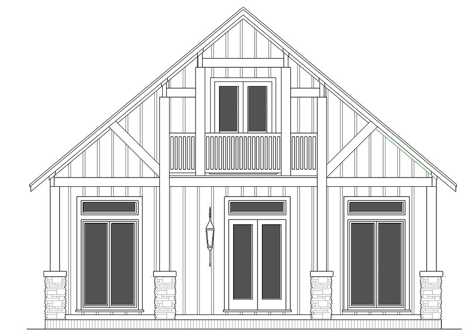 Cabin, Cottage Plan with 1330 Sq. Ft., 3 Bedrooms, 3 Bathrooms Picture 5