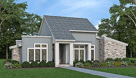 Contemporary Modern Elevation of Plan 76963