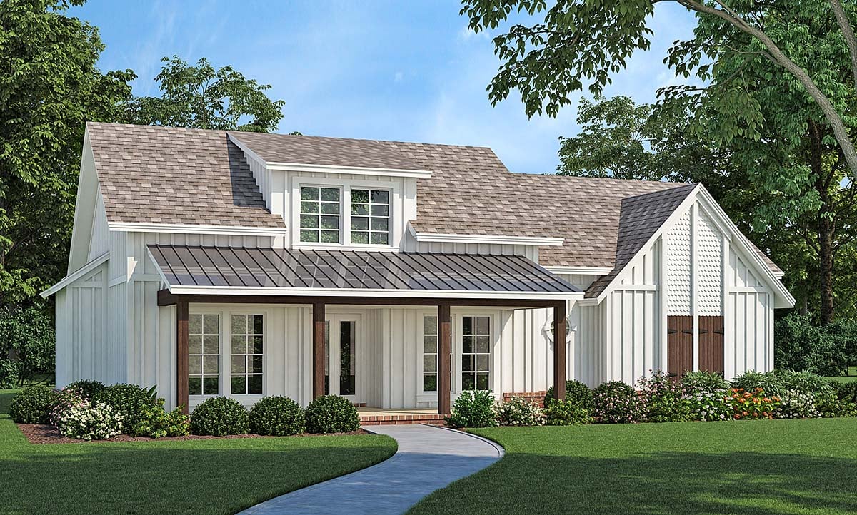 Contemporary, Farmhouse Plan with 1512 Sq. Ft., 3 Bedrooms, 2 Bathrooms Elevation