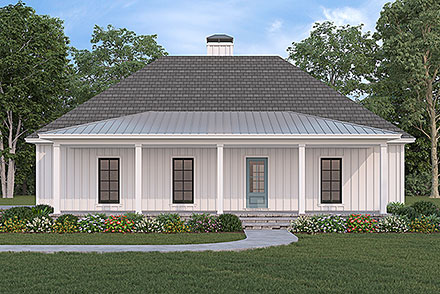Country Ranch Southern Elevation of Plan 76975