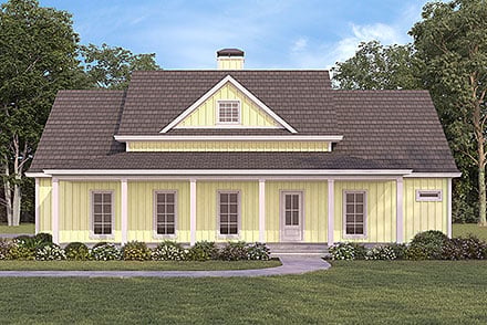 Farmhouse Traditional Elevation of Plan 76977