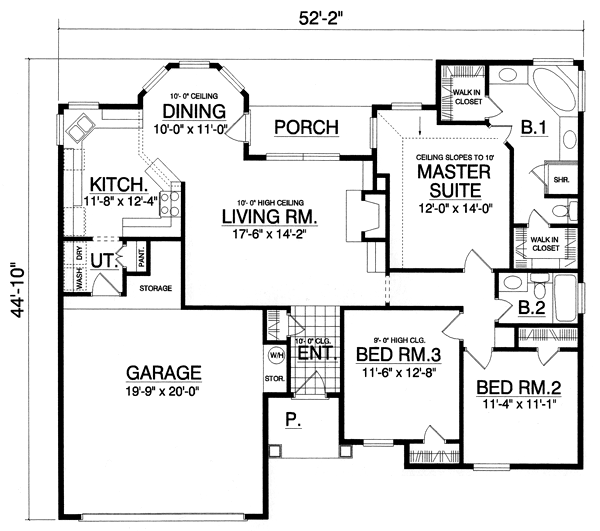 Plan 77019 | Mediterranean, One-Story, Traditional House with 3 Bed, 2 ...