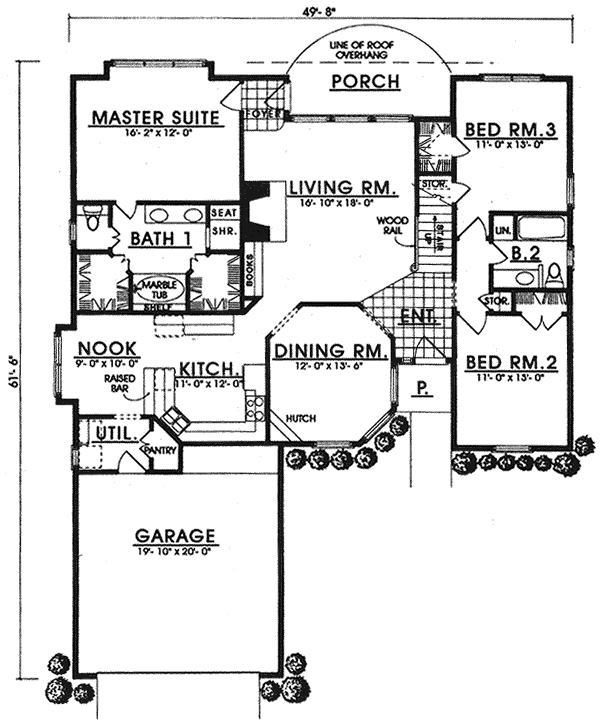 Plan 77033 | Traditional House with 3 Bed, 2 Bath, 2 Car