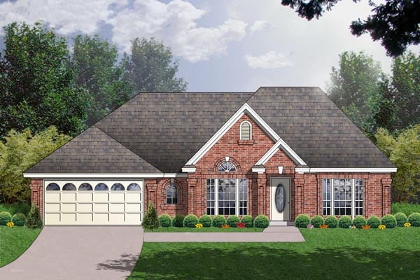 Plan 77045 | One-Story Style with 3 Bed, 2 Bath, 2 Car Garage