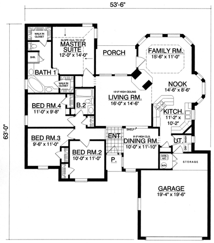 House Plan 77052 First Level Plan