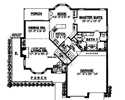 House Plan 77054 First Level Plan