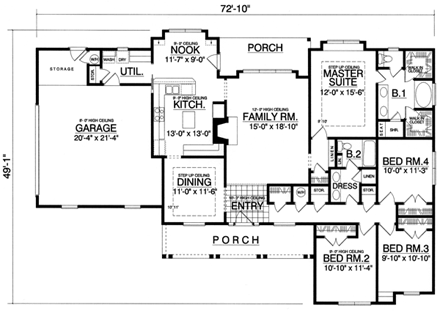 House Plan 77065 First Level Plan