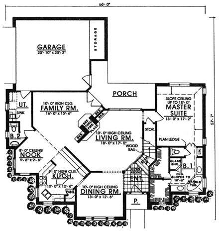 House Plan 77083 First Level Plan