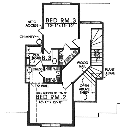 House Plan 77083 Second Level Plan