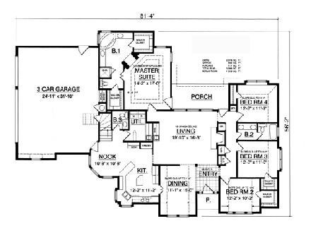 House Plan 77089 First Level Plan