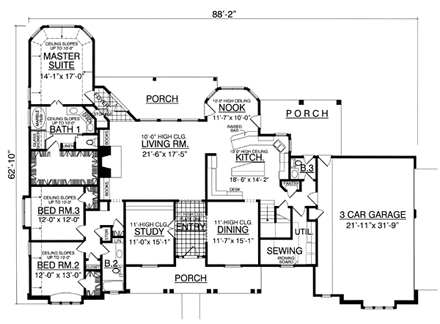 House Plan 77116 First Level Plan