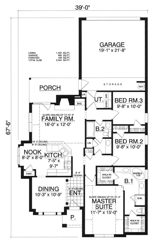 Plan 77179 | Traditional House with 3 Bed, 2 Bath, 2 Car