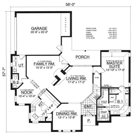 House Plan 77198 First Level Plan