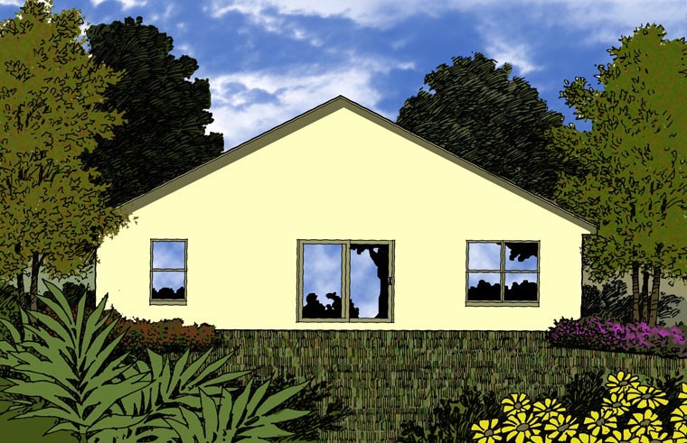 Contemporary Rear Elevation of Plan 77312