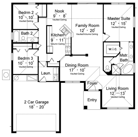 House Plan 77313 First Level Plan