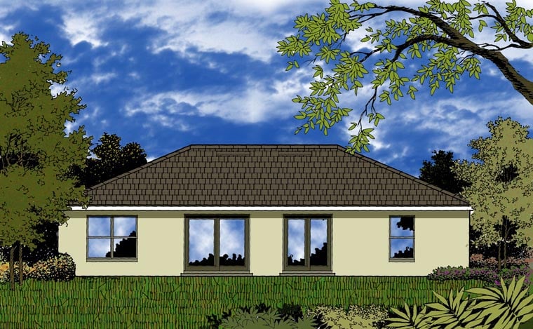 Contemporary Rear Elevation of Plan 77314