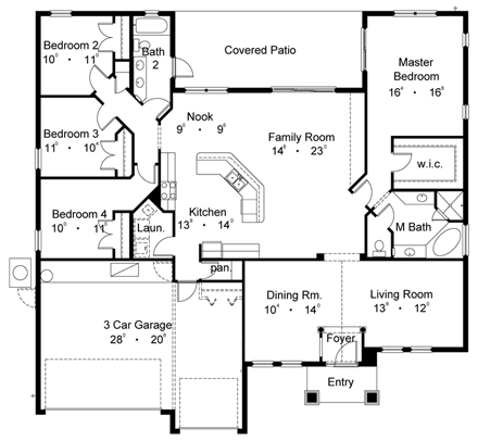 House Plan 77352 First Level Plan