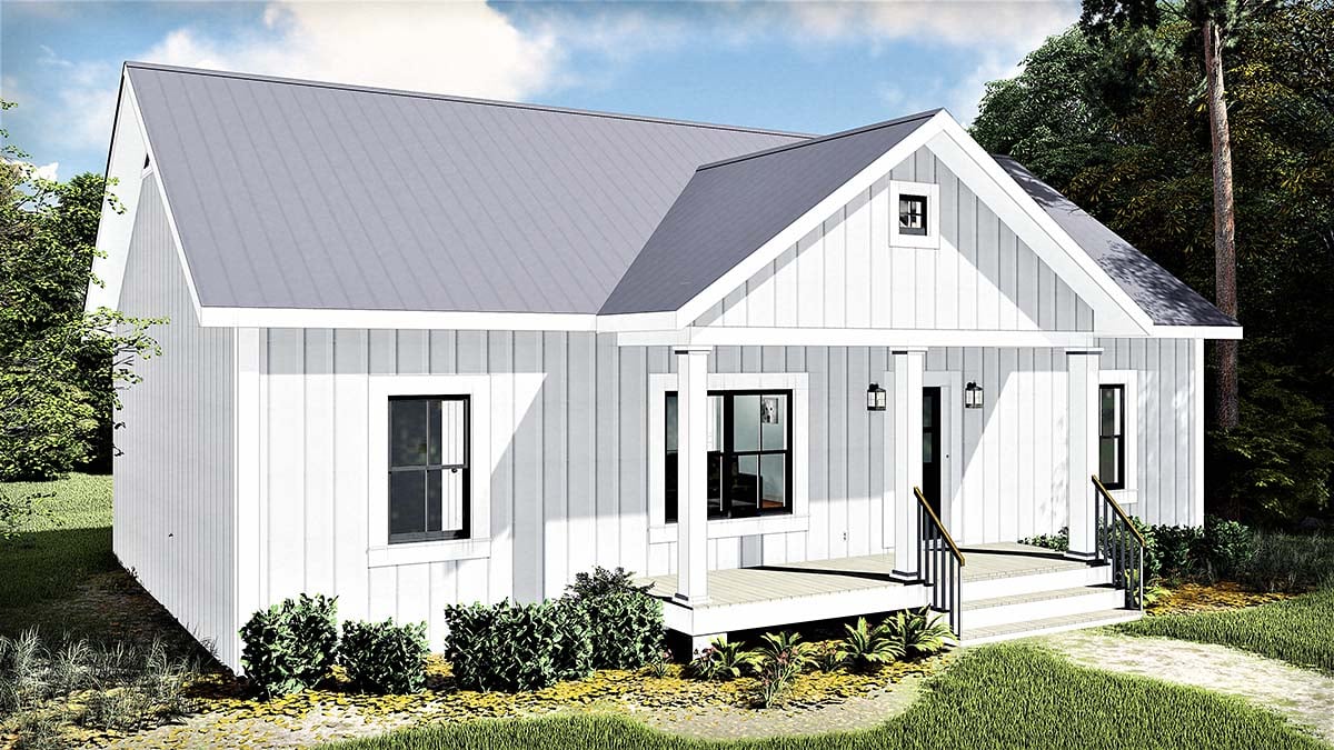 Cottage, Country, Ranch Plan with 1311 Sq. Ft., 3 Bedrooms, 2 Bathrooms Picture 5