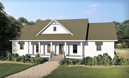 Country Farmhouse Traditional Elevation of Plan 77402