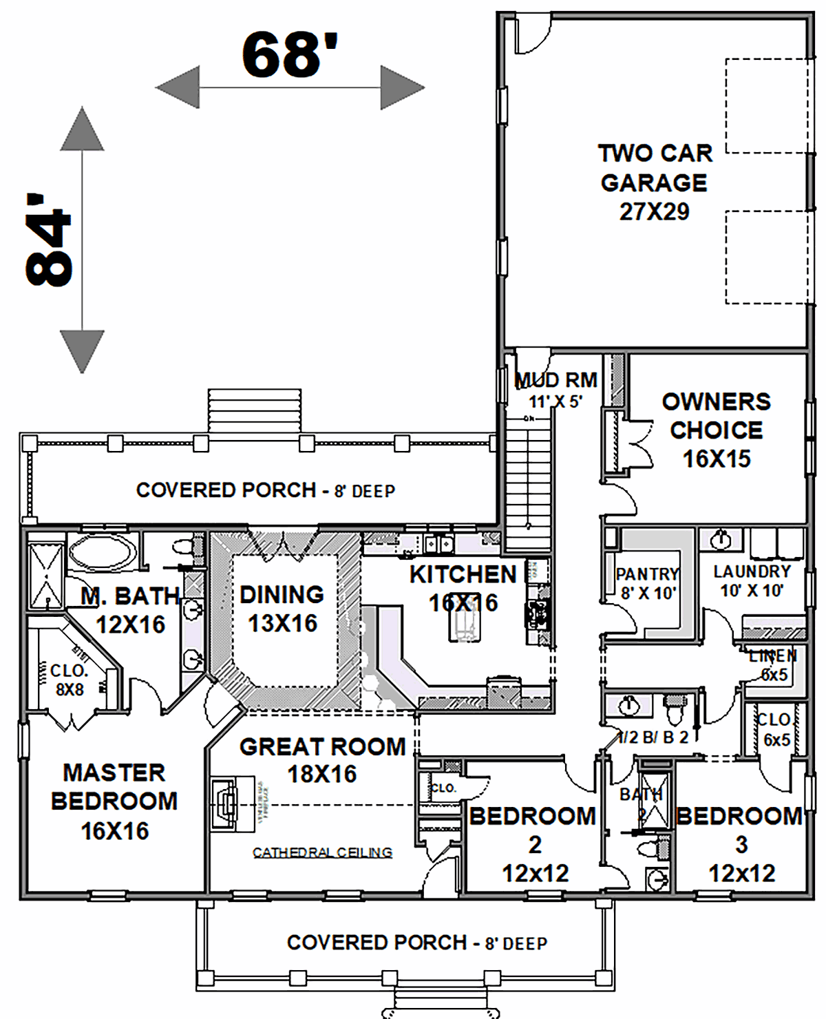 Country Southern Level One of Plan 77408