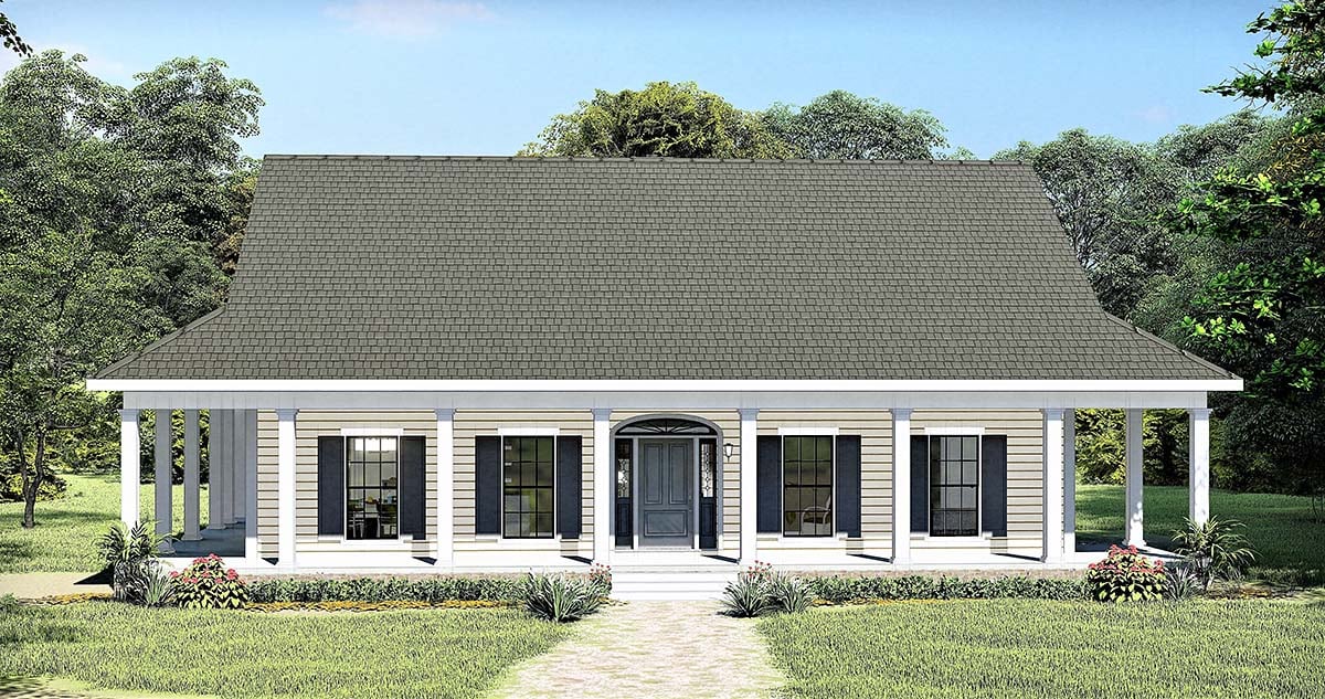 Country, Southern Plan with 2159 Sq. Ft., 3 Bedrooms, 3 Bathrooms Elevation