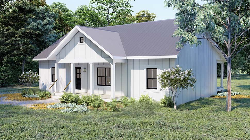 Cottage, Country, Traditional Plan with 1500 Sq. Ft., 3 Bedrooms, 2 Bathrooms Picture 4