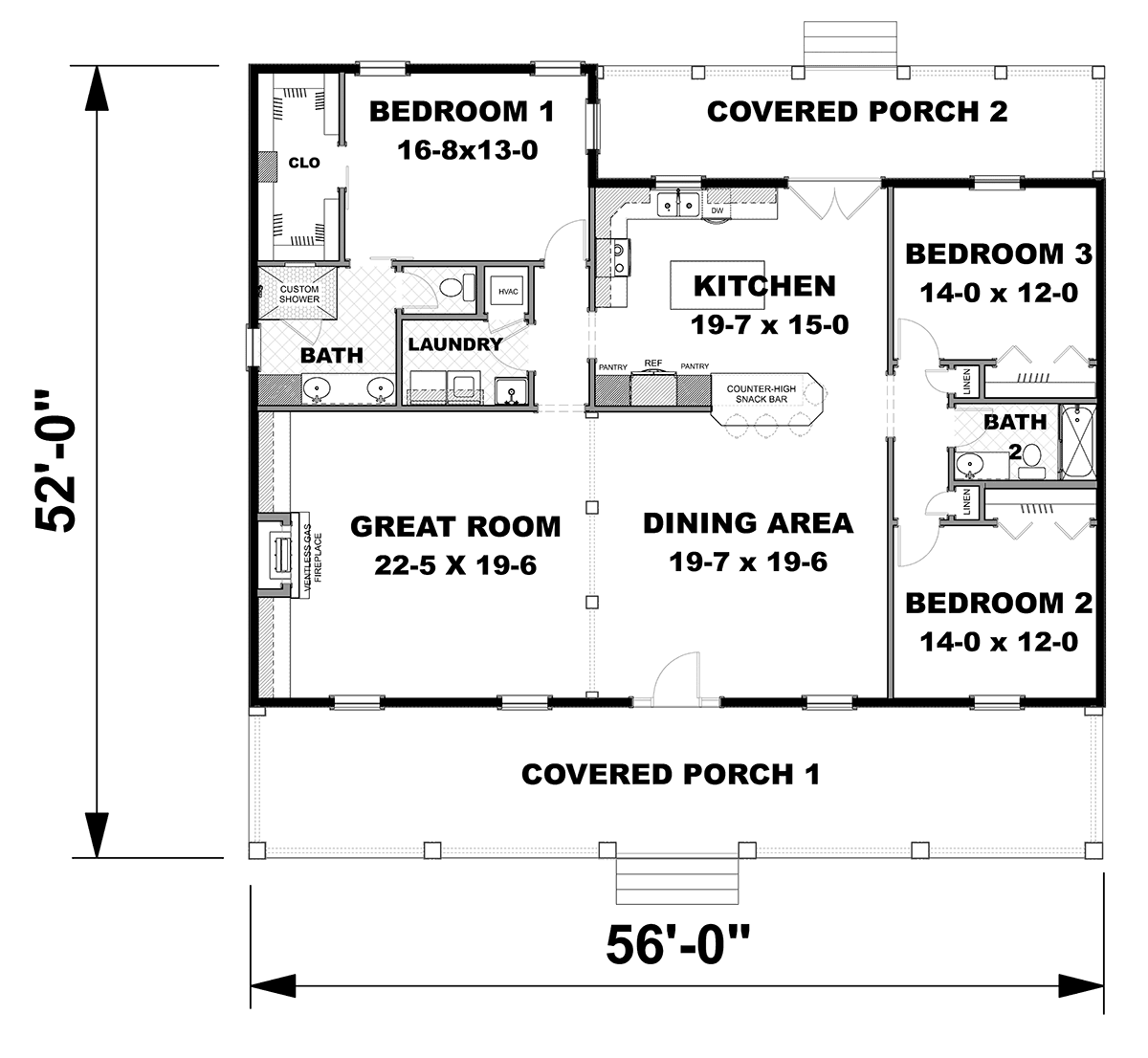 Cottage Country Traditional Level One of Plan 77418