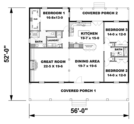 House Plan 77418 First Level Plan