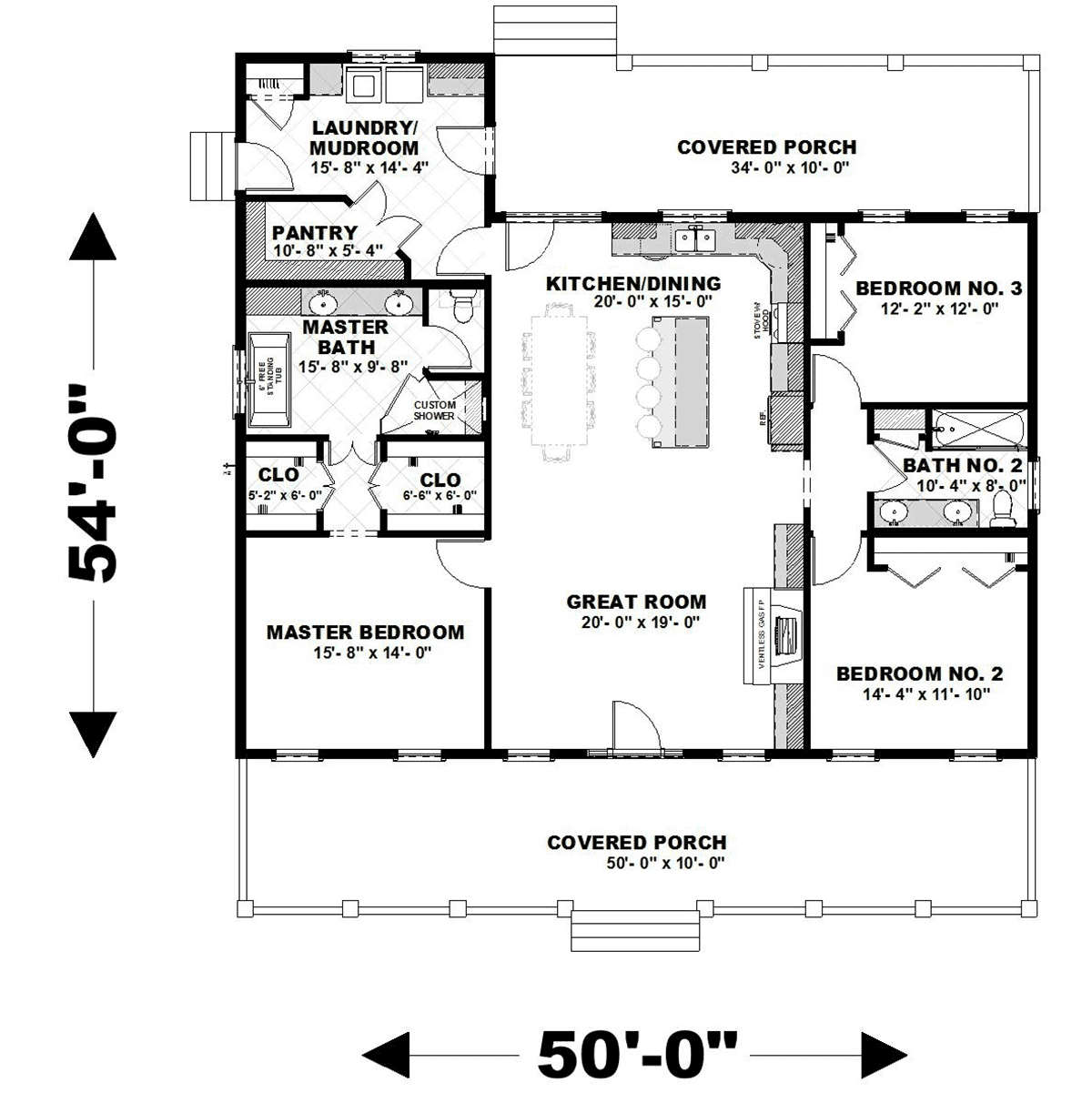 Country Farmhouse Level One of Plan 77420