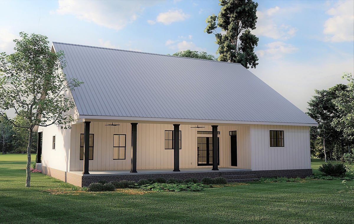 Country Farmhouse Rear Elevation of Plan 77420