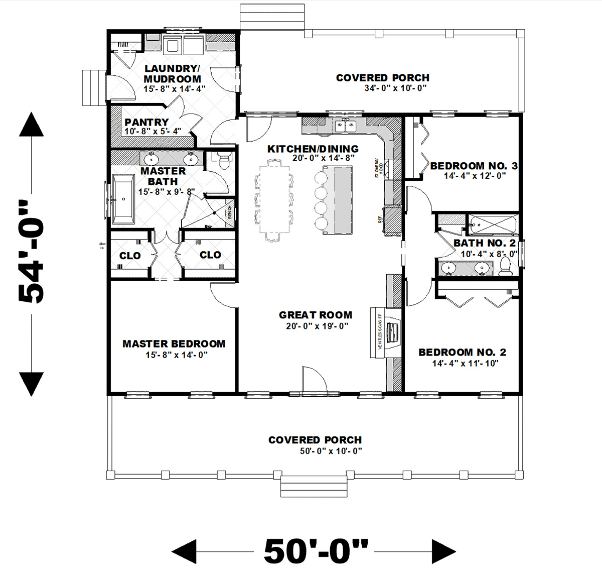 Country Farmhouse Level One of Plan 77421