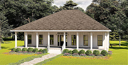 Country Farmhouse Elevation of Plan 77421
