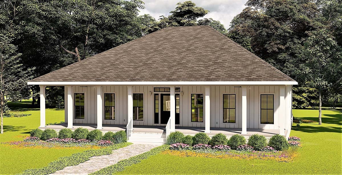 Country, Farmhouse Plan with 1860 Sq. Ft., 3 Bedrooms, 2 Bathrooms Elevation