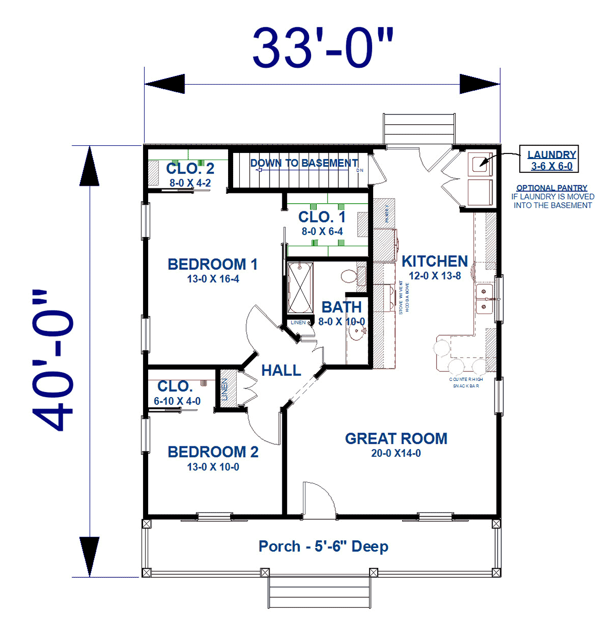 Cottage Country Southern Level One of Plan 77425